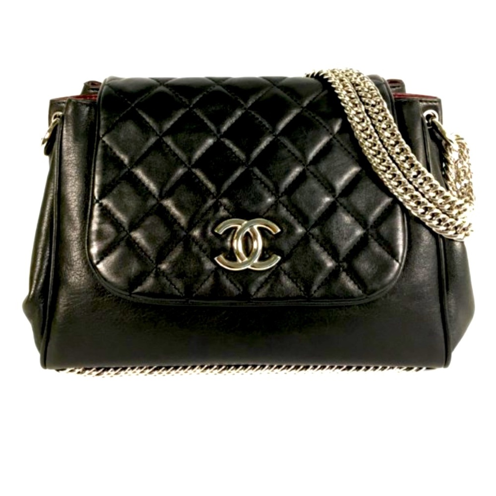CHANEL Lambskin Quilted Bijoux Accordion Flap Crossbody double Strap shoulder - Picture 2 of 10